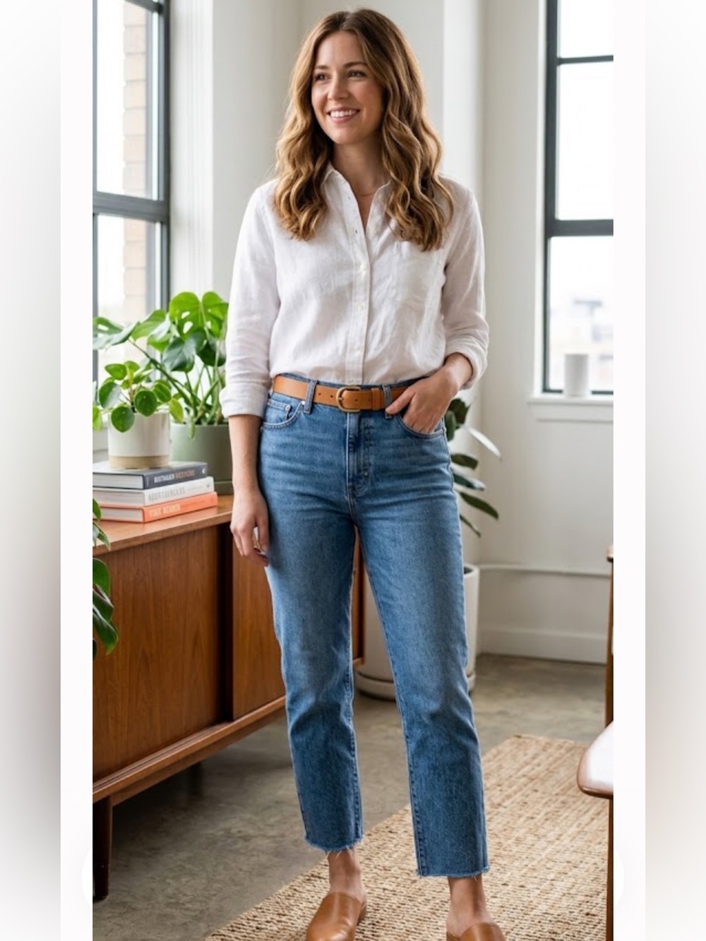 Madewell Medium Blue Ankle Straight Jeans